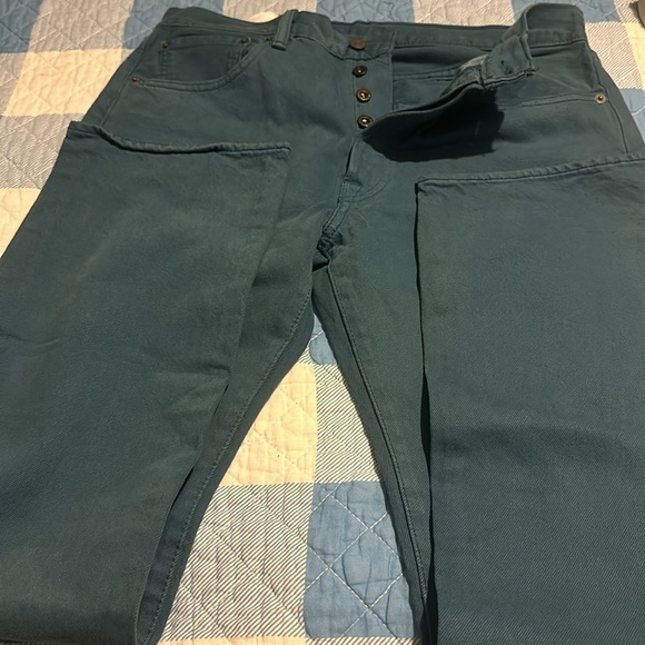 Levi's 501  Mens Jeans Size 32x32 blue Straight Fit Button Fly Denim - Picture 11 of 15